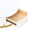 Tables basses gigognes modernes à plateau relevable avec 2 tiroirs blanc et naturel