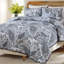 Ensembles de courtepointe 100% coton Ensembles de literie à motif cachemire gris très grand 3 pièces Couvre-lit à couvre-lit réversible à motif floral pour toutes saisons, léger et ultra doux-123315003-123315000