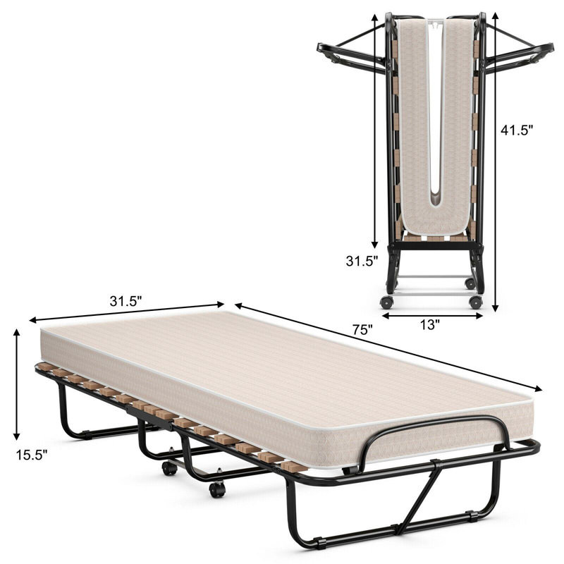 Alessandra 15.5'' Folding Bed Made in Italy