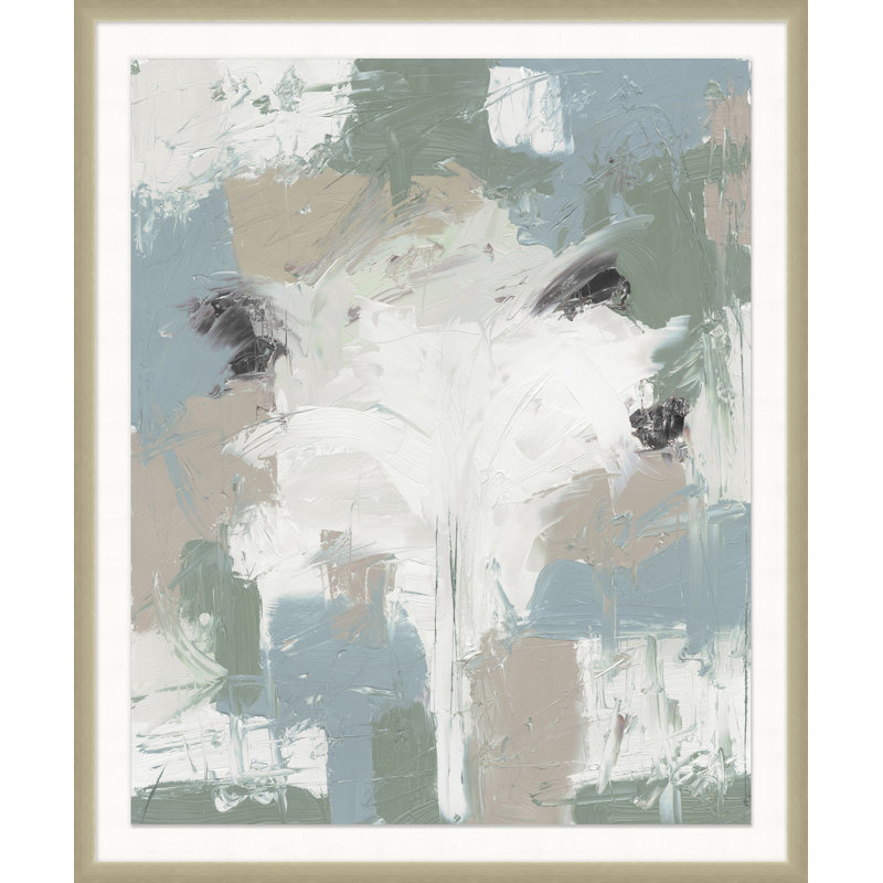 Floral abstrait 2 - Peinture sur papier encadrée