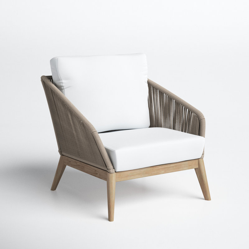 Bowery Acacia Outdoor Lounge Chair, Beige