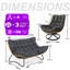 Ensemble de conversation Soltura 3 pièces en résine tressée PE avec 2 fauteuils pivotants à 360°, une causeuse et des coussins, pour 4 personnes à l'extérieur-132790007