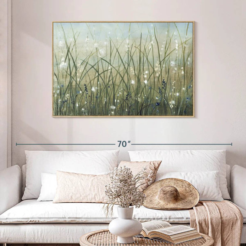 Meadow Bliss II, Cadre flottant en bois naturel, 46 po x 31 po