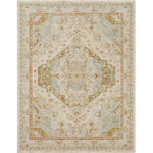 Tapis oriental tissé crème Kumra