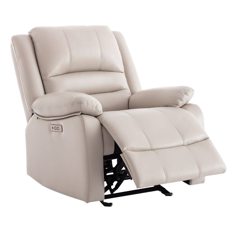 Fauteuil inclinable Davlo, Mélange de polyester crème
