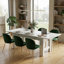 Table de salle à manger extensible moderne à l'apparence de marbre, rallonge à pression, longueur maximale de 94,5 po