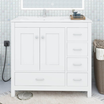 36" Modern Bathroom Vanity With Sink Combo Set And 3 Drawers