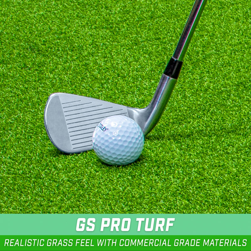 Green Artificial Turf Golf Hitting Mat with Rubber Tees
