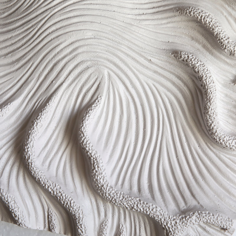 Canvas Wall Art Set Resin And Polyresin Abstract Sculptural Texture Panels Casual Style For Home Office Bedroom Living Room Decor Set Of 8 - 14" White