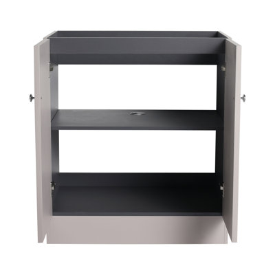 Meuble-lavabo autoportant 30 po et 2 portes d'armoire à fermeture en douceur (emballage KD) - sans le lavabo