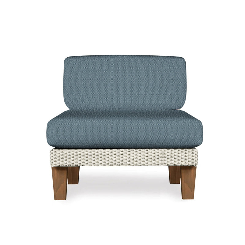 Catalina Outdoor Teak Lounge Chair, Demo Mist, Linen