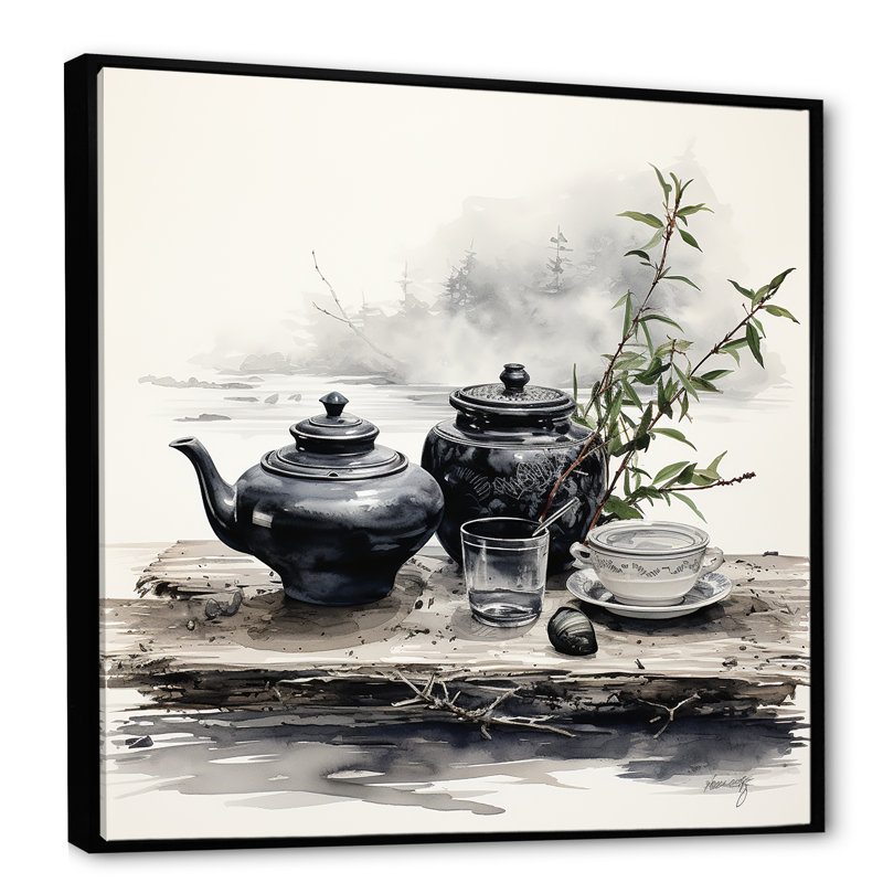 Ensemble de thé noir et blanc Boho, ensemble de thé poteries II - Boho Pottery, H 16 po x l 16 po x P 1 po