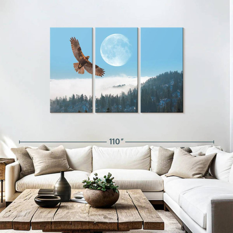 Eagle Over Fogy Mountains, 48" H x 74" W