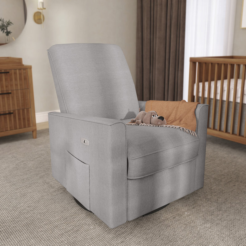 Power Reclining Massage Chair, Light Gray