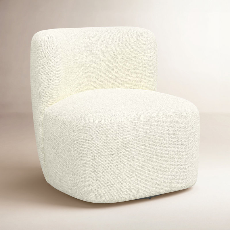 Fauteuil d'appoint pivotant rembourré Mariza, Tweed Sustain® toile Milsap