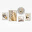 Ensemble de 5 pièces d'art mural aux accents dorés de motifs abstraits modernes pour une décoration intérieure luxueuse