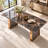 Rectangular Dining Table with Metal Panel Legs