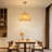 1-Light Boho Pendant Light Natural Bamboo Rattan Hanging Lamp for Kitchen Island Hallway
