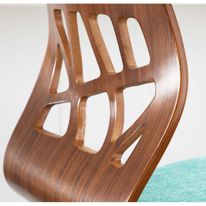 Tenessa Swivel Upholstered Counter Stool with Solid Wood Frame, Blue