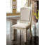 Chaise d'appoint de style transitionnel 2 pièces avec garniture cloutée, pieds et siège rembourrés, finition blanc antique et ivoire