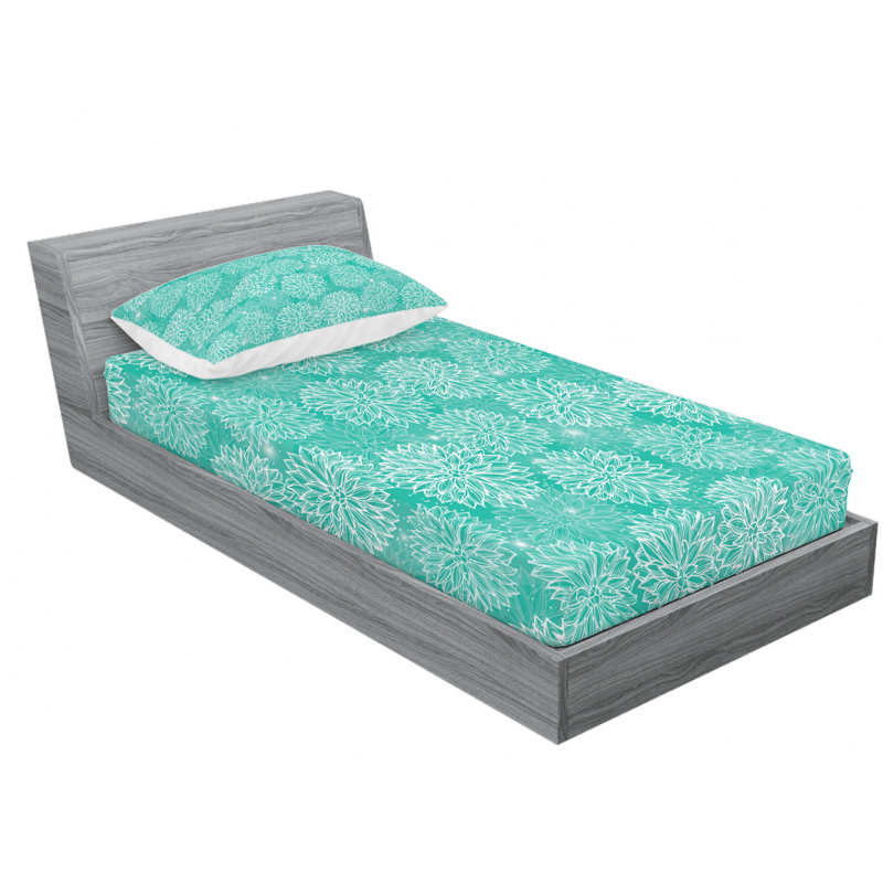 Microfiber Floral Sheet Set, Twin Sheet Set with Fitted Sheet, Tribal