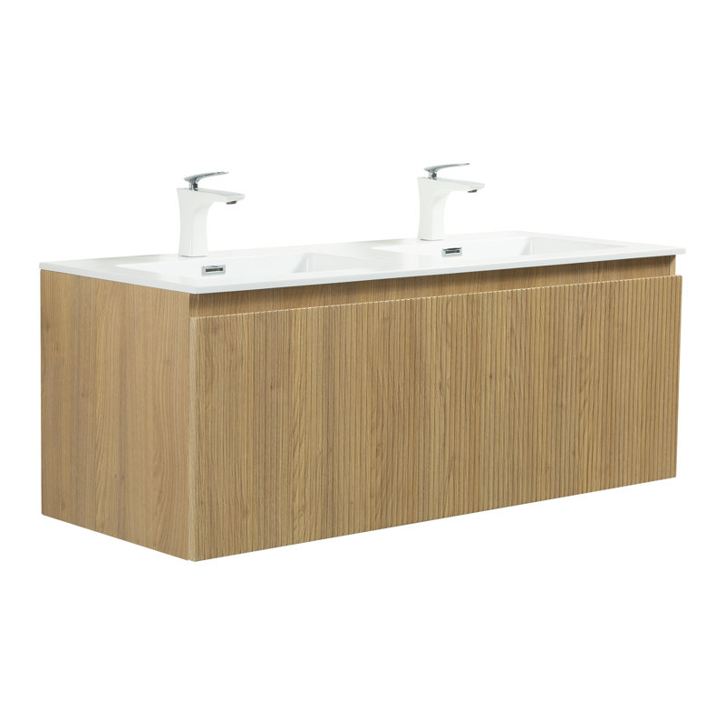 Meuble-lavabo mural simple 48 po avec plateau en résine, 47", 1