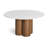 4 Quarter Round Marble Top Solid Wood Base Dining Table-90927567-90927571