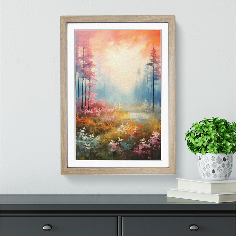 Single Picture Frame Print on Wood, 64cm H x 46cm W, Oak Framed
