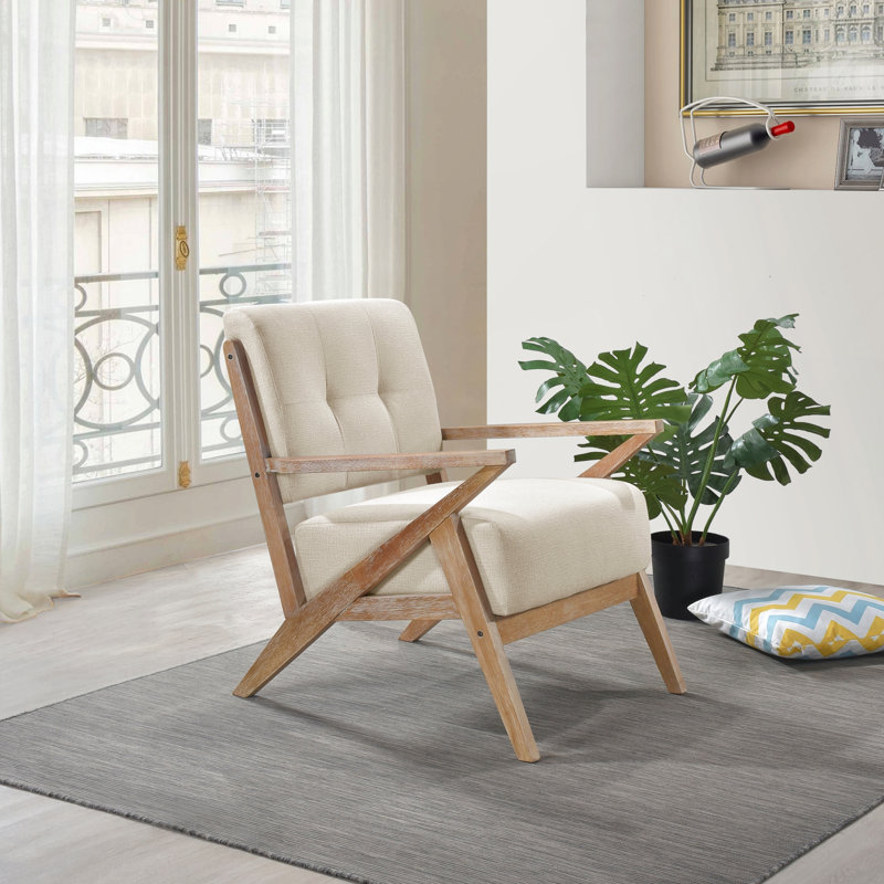 Chaise d'appoint moderne avec dossier capitonné 1pc, Sable