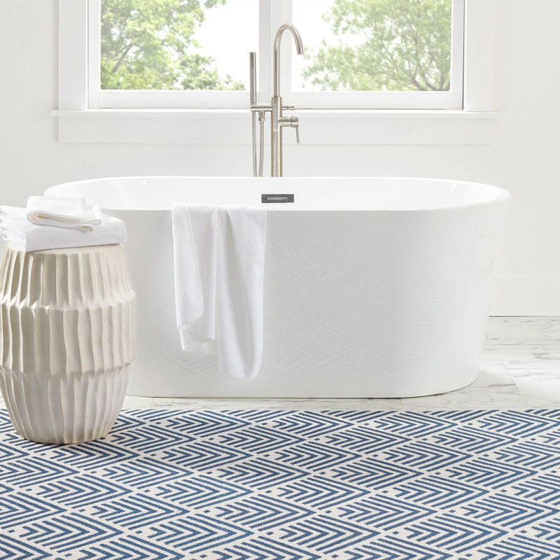 Cleo Navy Machine Washable Rug, Rectangle 2' x 3'