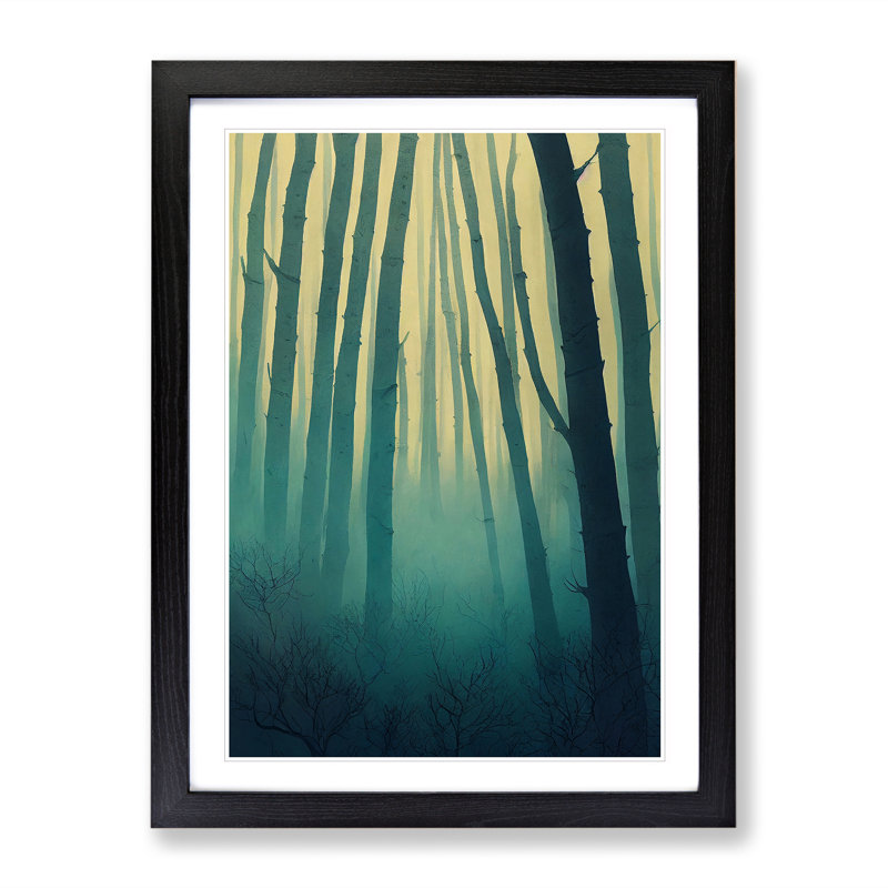 XV1022-5405X Zen Forest - Single Picture Frame Print, Black Framed, 64cm H x 46cm W