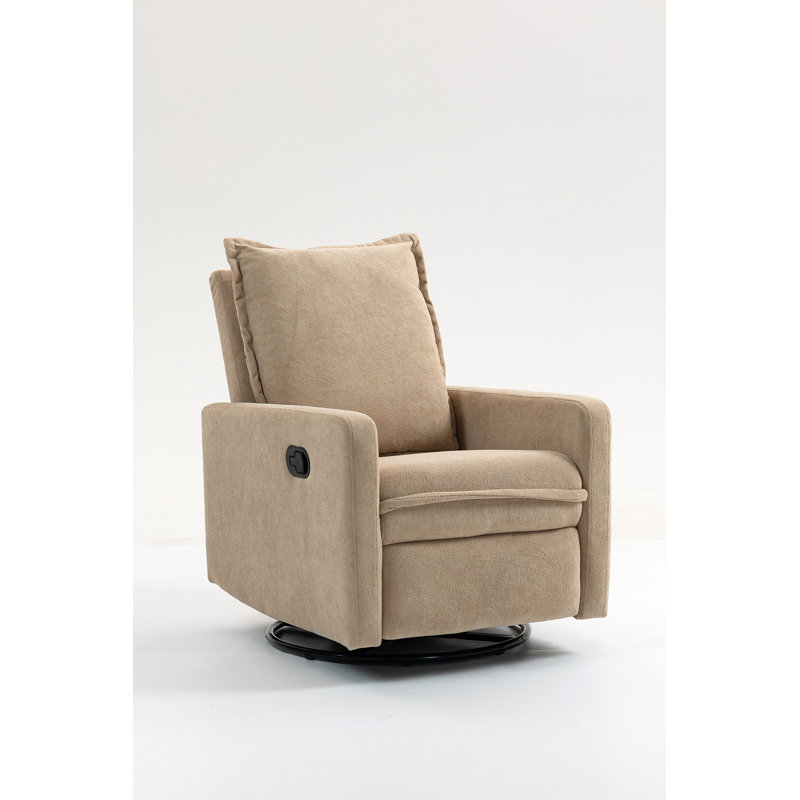 Short Plush Manual Button Armchair Sofa, Camel