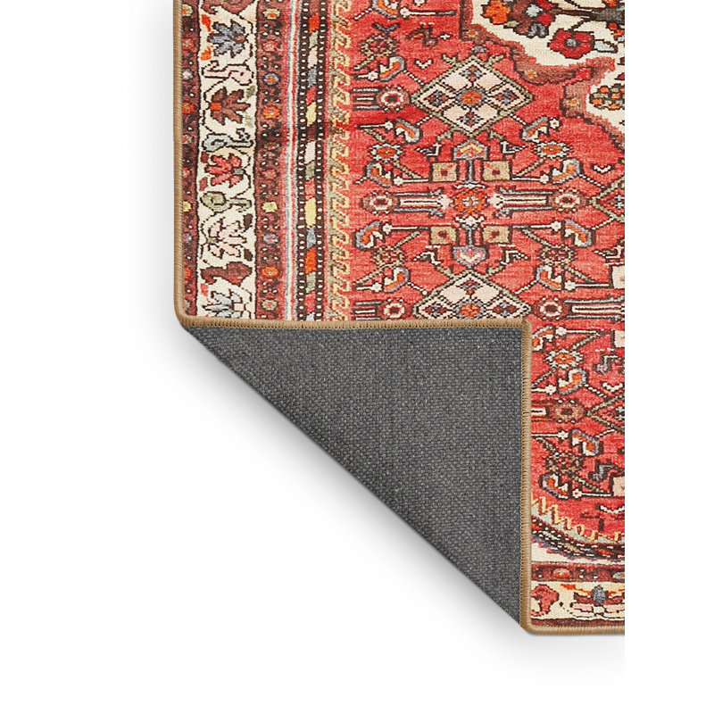 Tapis oriental pêche / beige, Rectangle 5 pi x 7 pi