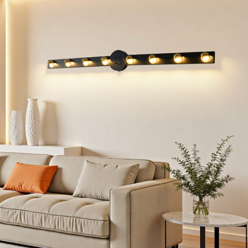 56" Modern LED Flush Mount Ceiling Light With 8 Adjustable Light Heads, 8 Lights