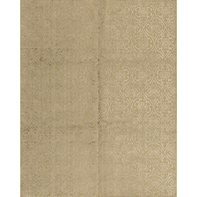 Damask Area Rug in Beige
