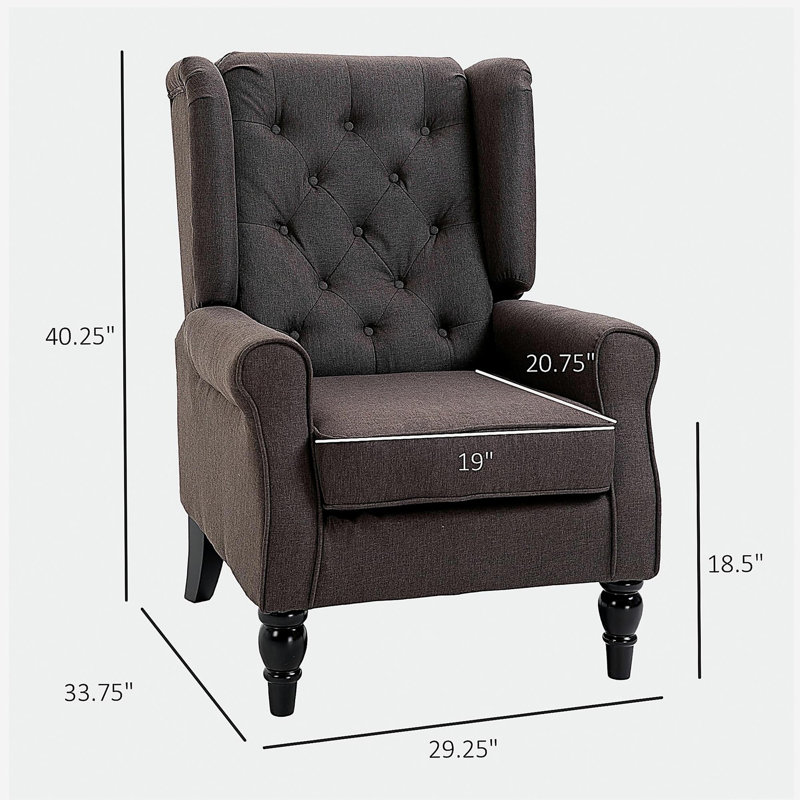 Méridienne capitonnée à boutons, fauteuil à oreilles