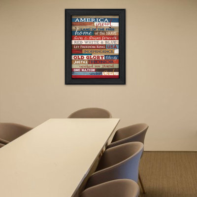 «America Proud» par Marla Rae - Reproduction d'art textuel sur papier encadré