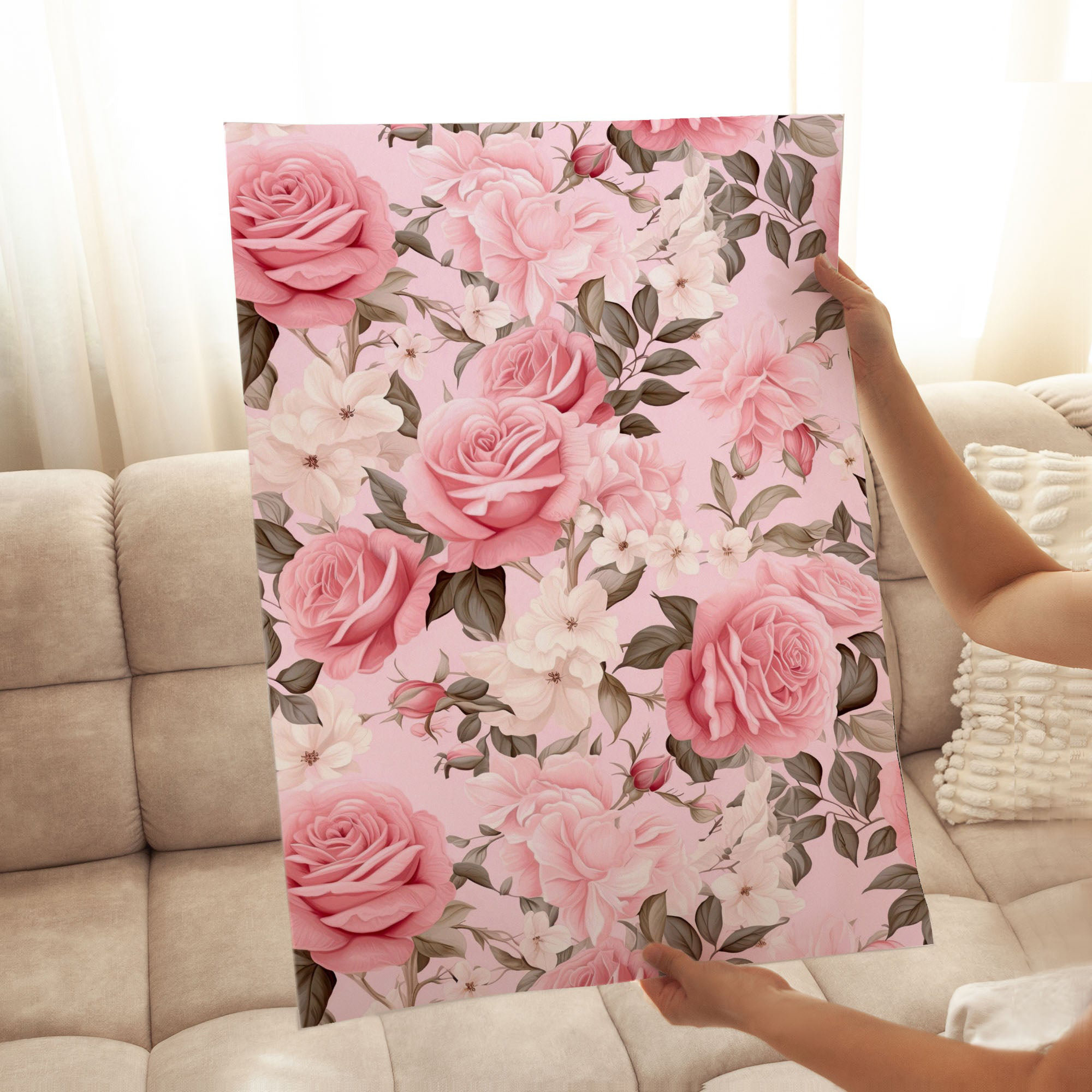 Winston Porter Floral Muted Pink Roses III Glam Unframed Art Print ...