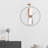 Orange Round Mid-Century Abstract Geometric Open Frame Wall Clock