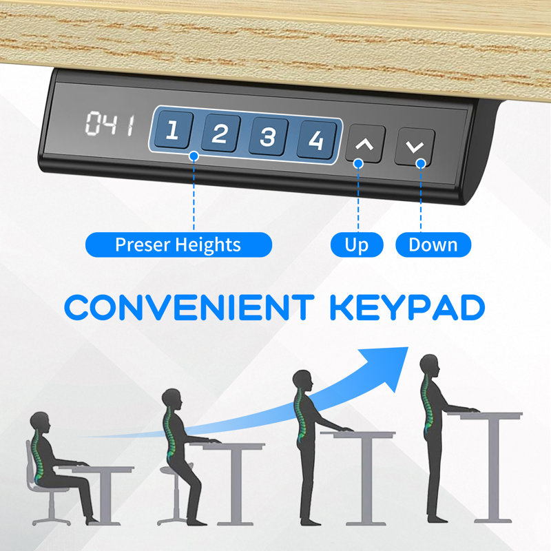 Standing Desk Frame With Powerful Brushless Motor, Double Crossbeam Structure, Thick Adjustable Desk Legs