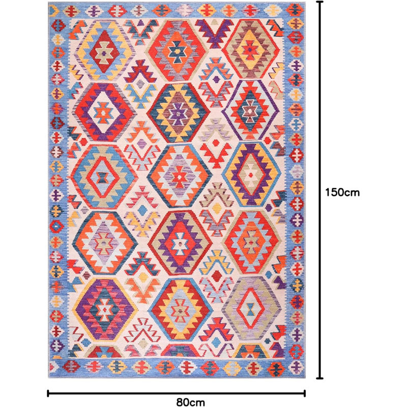 Indoor Area Rug Soft Carpet Pads For Bedroom Non-Slip Throw Rugs Washable Mat For Home Decor 1315, Rectangle 80 x 150 cm