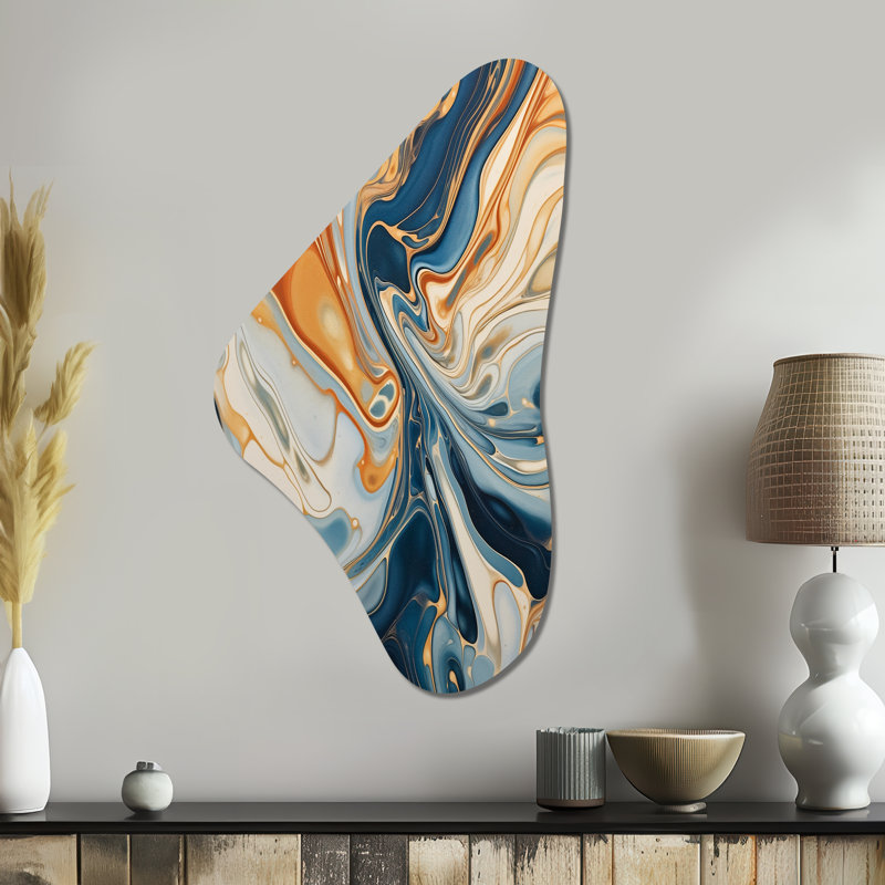 Daileny - Art mural asymétrique abstrait en métal, reproduction d'art moderne de forme unique, H 39 po x l 21 po x P 1 po