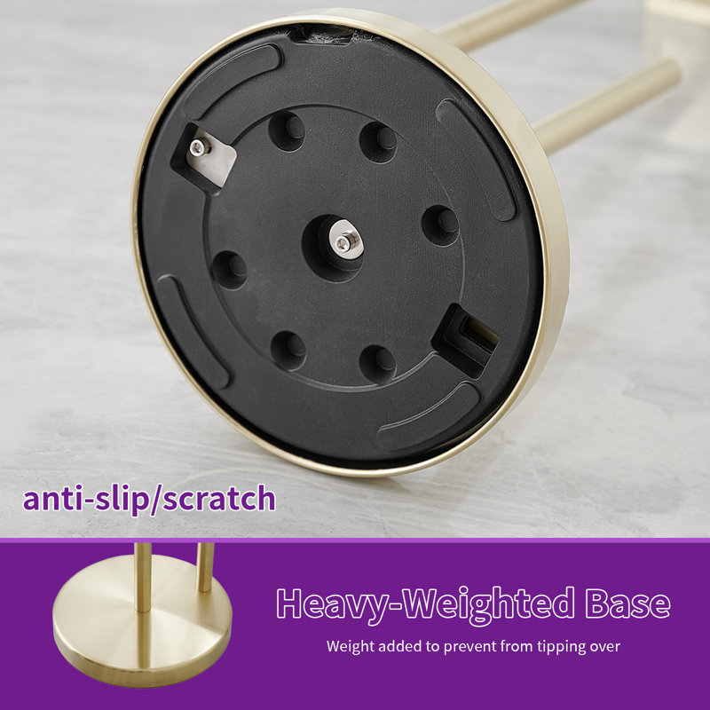 Bathroom Free Standing Toilet Paper Holder with Heavy Weighted Base, Anti-Tip Stable Design & Anti-Scratch Non-Slip Floor Pad