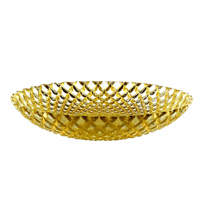 Ensemble de 4 assiettes à soupe en verre doré Pina, Or