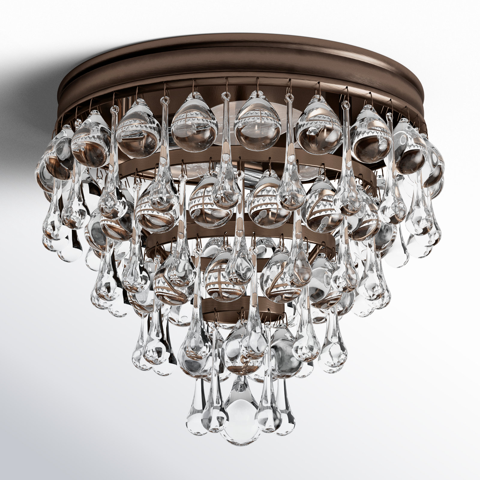 Stoneham 3 -Light 10" Flush Mount, Bronze