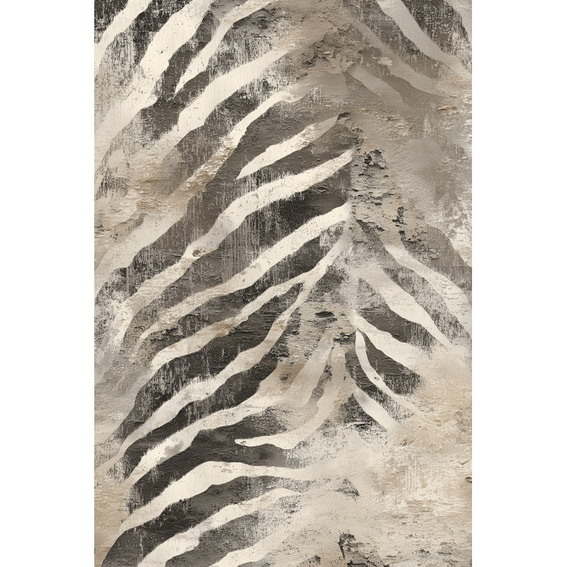 Papier peint imprimé animal zébré beige