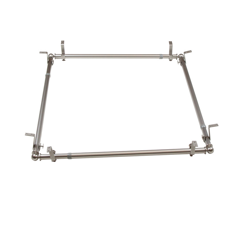 Tringle à rideaux simple ajustable 0,81 po Godley, Nickel satiné, H 2,5 po x l 120 po x P 2,3 po