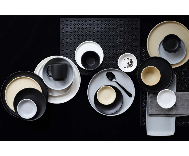 Plateau en porcelaine Tuxton, H 1,1 po x l 14 po x P 6,63 po, gris