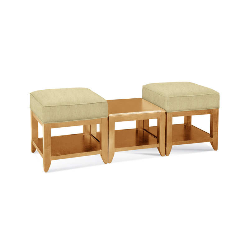Elements Upholstered Cube Ottoman, Beige Sugar Performance; 0863-93, Java