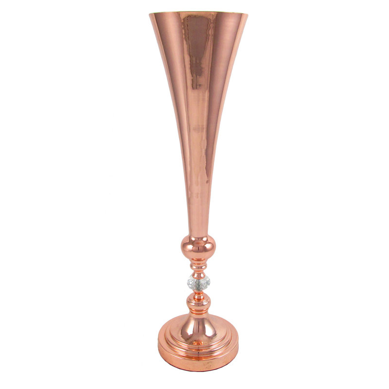 Vase de table en métal 23 po Ellicott, Or rose